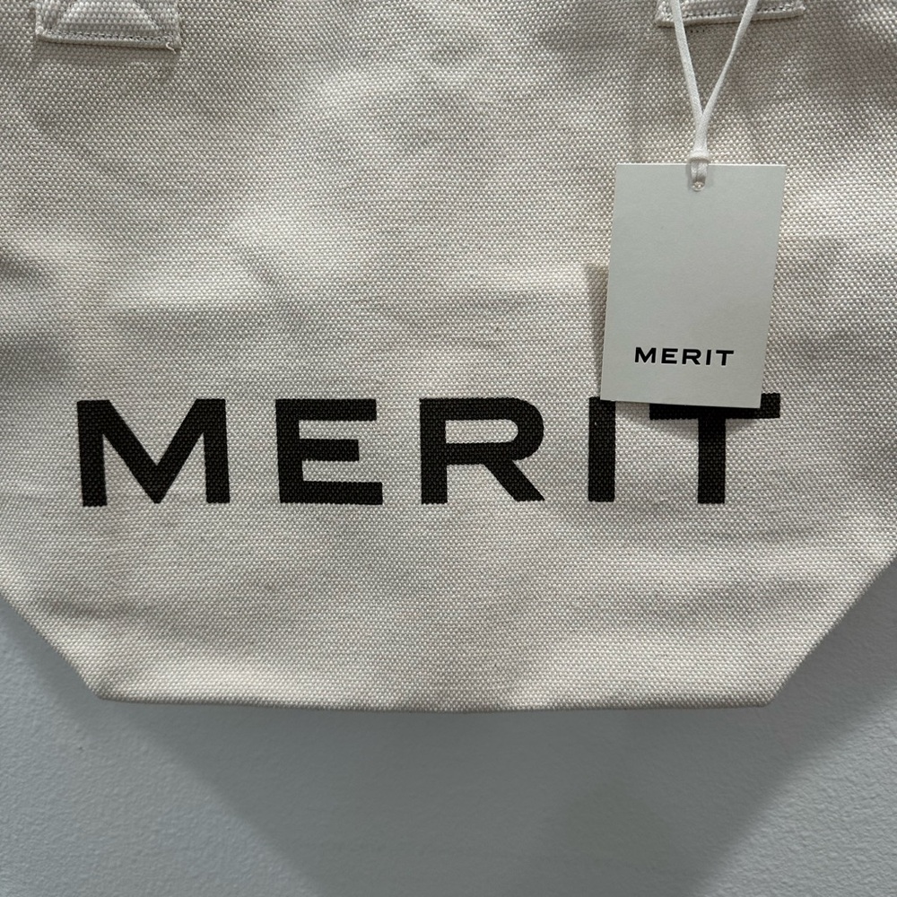 MERIT The Everything Bag Canvas Tote Bag in Cream | Everyday Women’s Tote - Picture 4 of 7